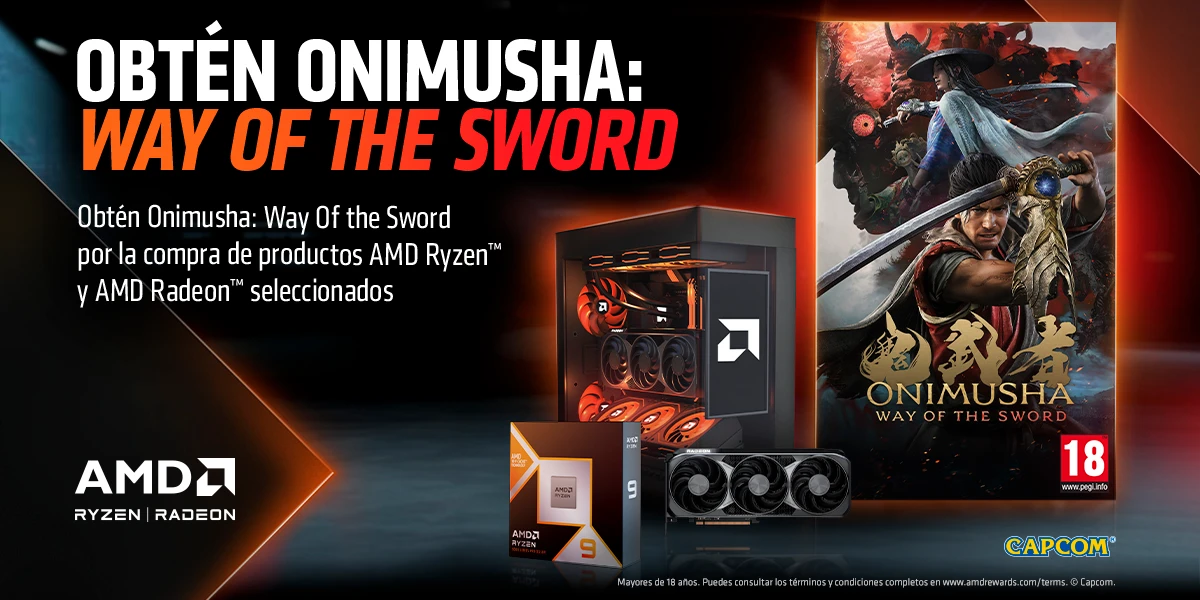 Promoción AMD Mnimusha Way of the sword por la compra de productos AMD Ryzen y AMD Radeon