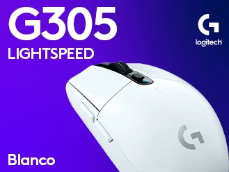 Mouse gamer inalámbrico Logitech G305 LIGHTSPEED, disponible en colores azul, blanco y negro, diseñado para gaming con conexión inalámbrica de alto rendimiento.