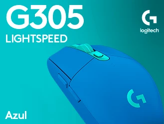 Mouse gamer inalámbrico Logitech G305 LIGHTSPEED, disponible en colores azul, blanco y negro, diseñado para gaming con conexión inalámbrica de alto rendimiento.