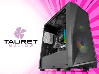 Computadores gamer Tauret Mallow diseñados para iniciarse en el gaming, con configuraciones versátiles para juegos y tareas diarias.