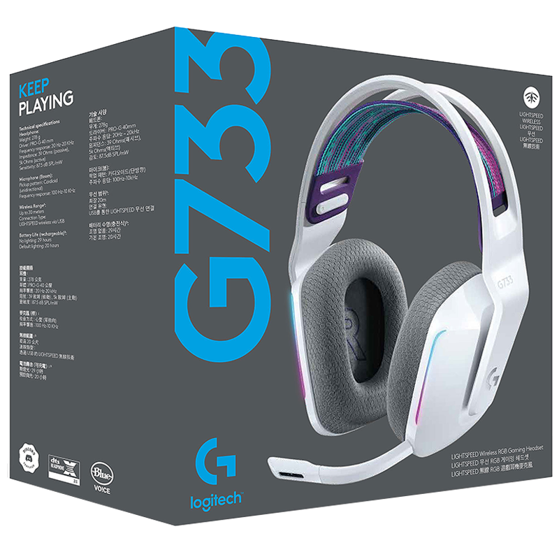 ▷ Auriculares Gaming Logitech G733 Lightsync RGB - Blanco