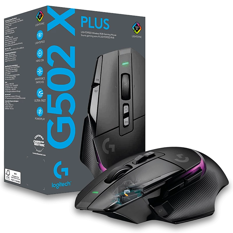 Mouse Gamer Inalámbrico Logitech G502 X PLUS (Negro)