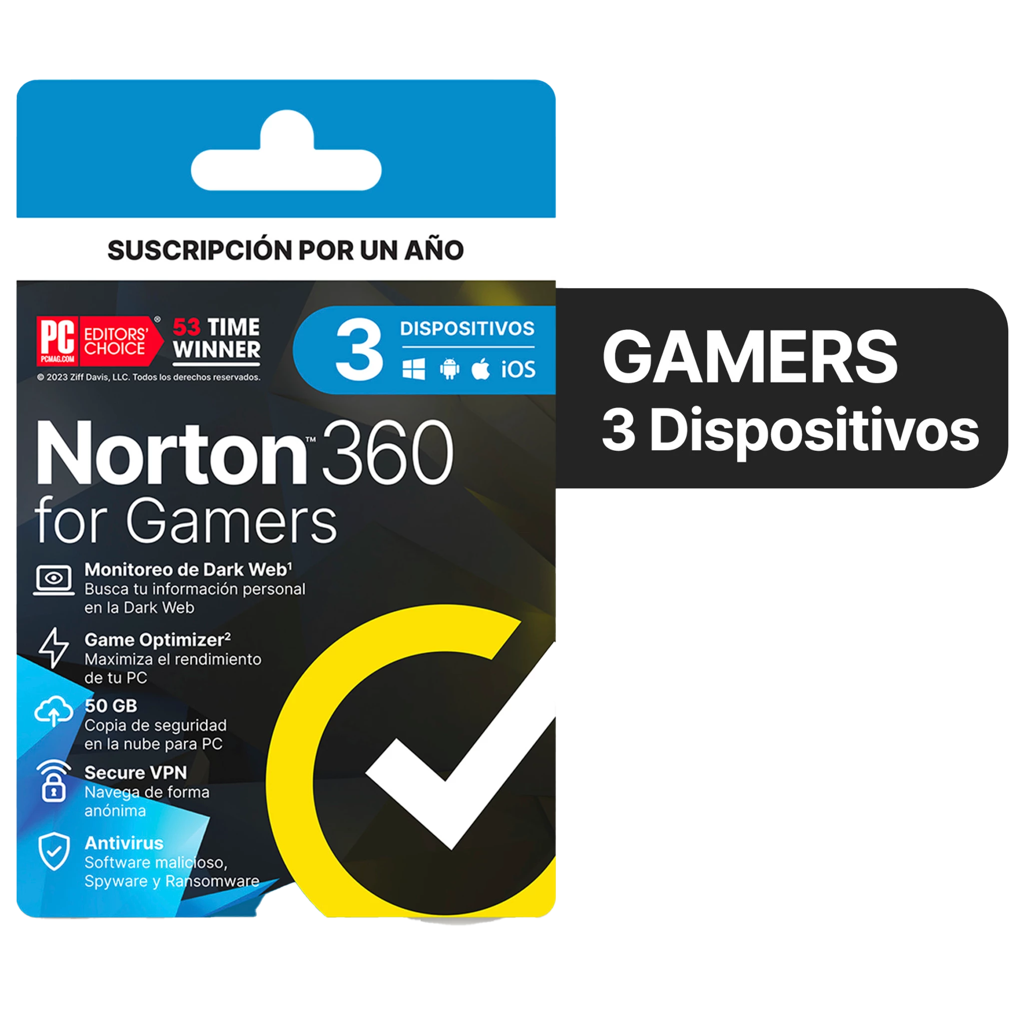 Combo Norton 360 Deluxe 25GB para 3 Dispositivos 12 Meses + Norton