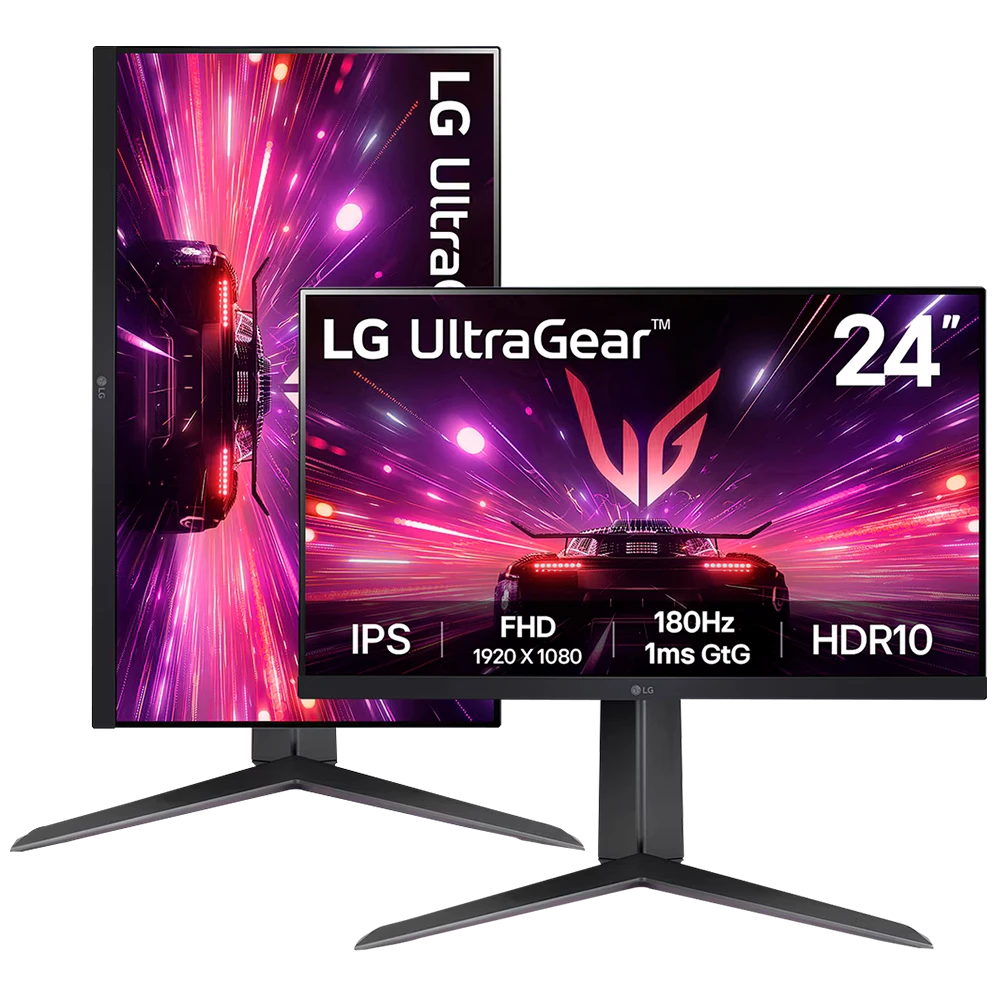 Monitor Gamer LG 24" UltraGear FHD IPS 180Hz 1ms (GTG) 24GS65F-B