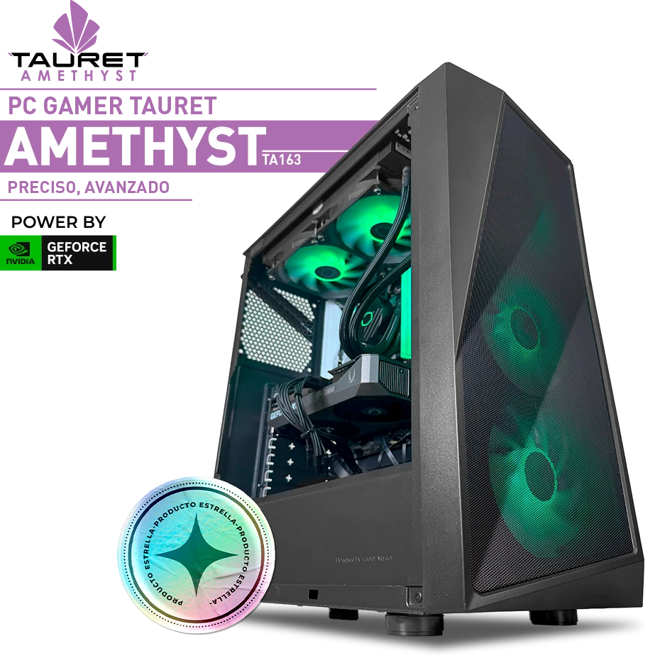 PC Gamer Tauret Amethyst TA163 AMD Ryzen 5 7500F RTX 5060 Ti 16GB RAM 32GB M.2 1TB
