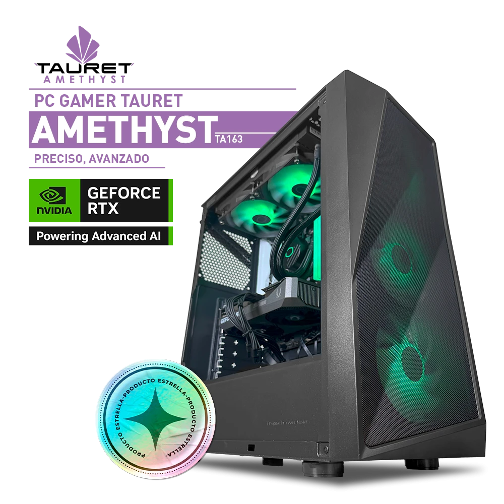 PC Gamer Tauret Amethyst TA163 AMD Ryzen 5 7500F RTX 5060 Ti 16GB RAM 32GB M.2 1TB