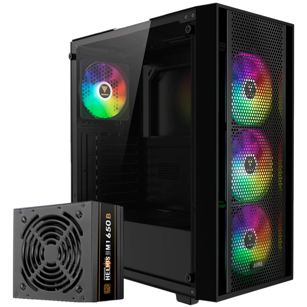 Caja ATX Gamdias AURA GC2 ELITE ARGB+ Fuente 650W 80 Plus Bronce