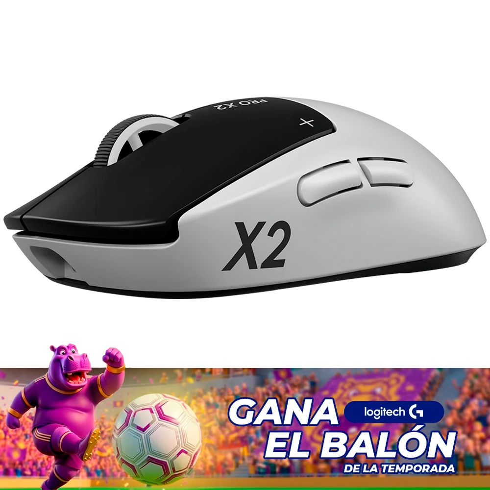 Mouse Gamer Logitech PRO X2 Superstrike · LIGHTSPEED 2.4GHz · Sensor HERO 2 · 44.000 DPI · 61g · 5 Botones · Blanco
