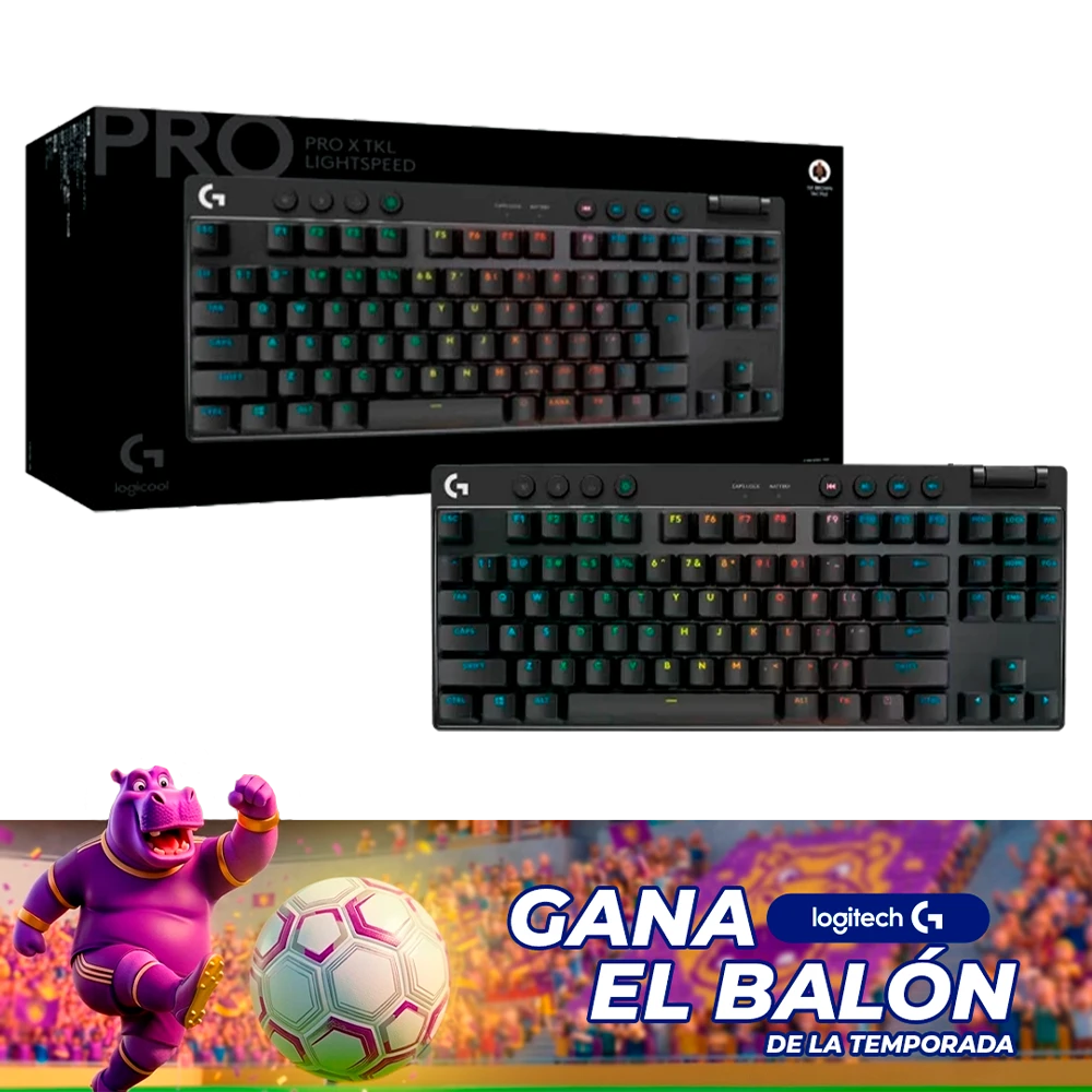 Teclado Gamer Mecánico Logitech G PRO X TKL · LIGHTSPEED 2.4GHz / Bluetooth · TKL · Táctil · RGB · Inglés · Negro